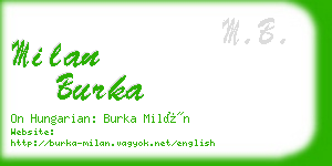 milan burka business card